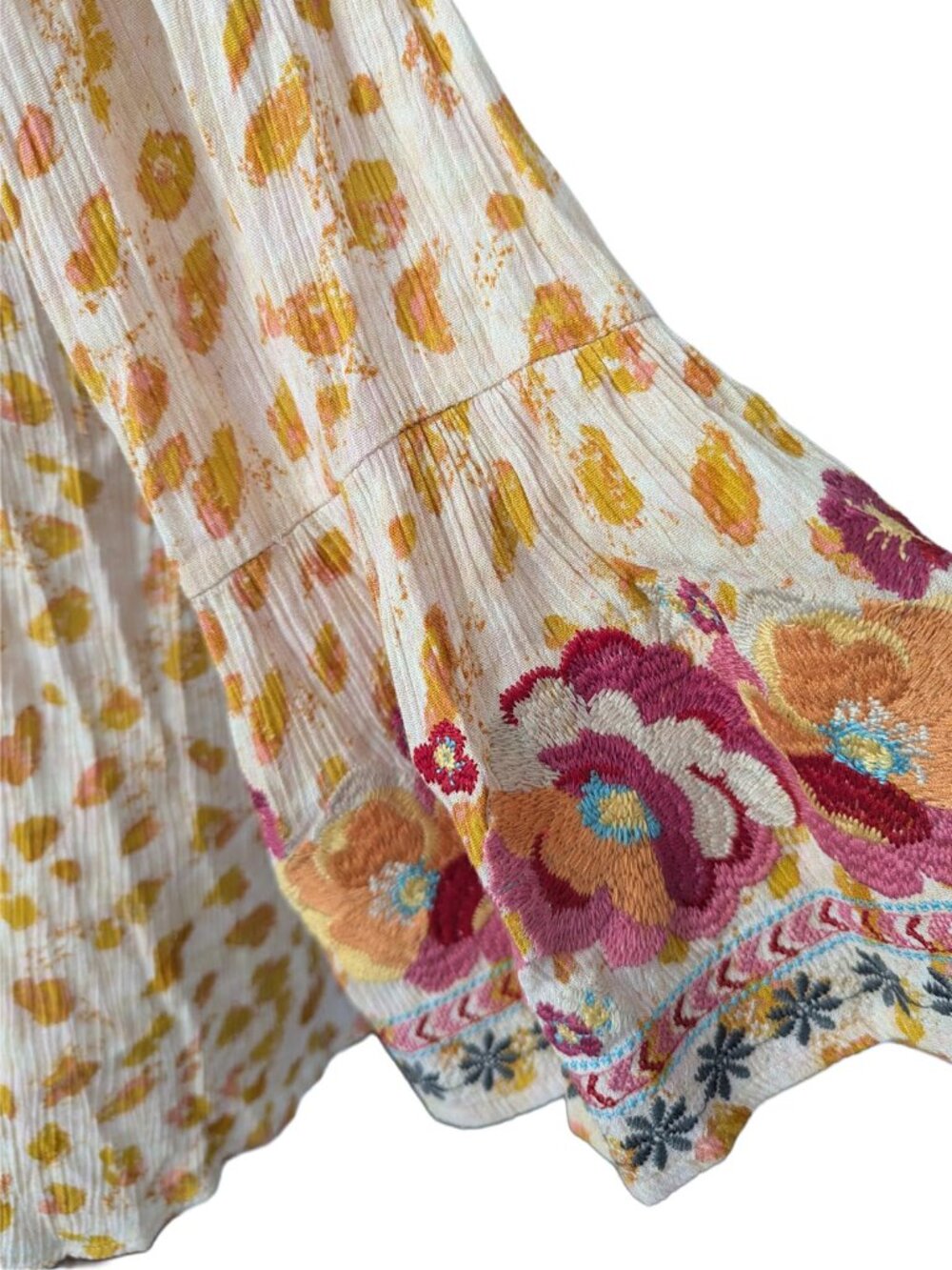 Savanna Jane Cream and Camel Boho Embroidery Top - Picture 10 of 16